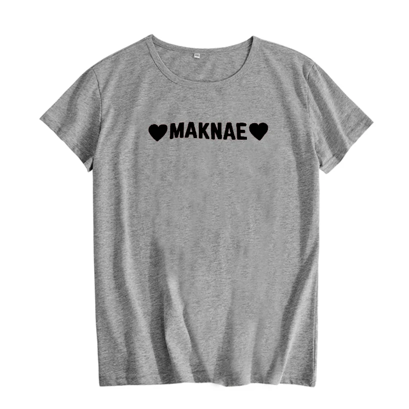 2018 Новая Мода Сердце Maknae Футболка с принтом Харадзюку хипстерская женская