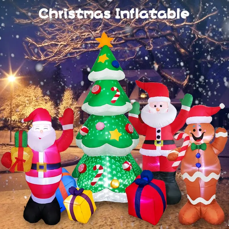 

Рождественский надувной снеговик со светодиодсветильник, украшение для куклы, светодиодный садовый реквизит, украшения для всей семьи