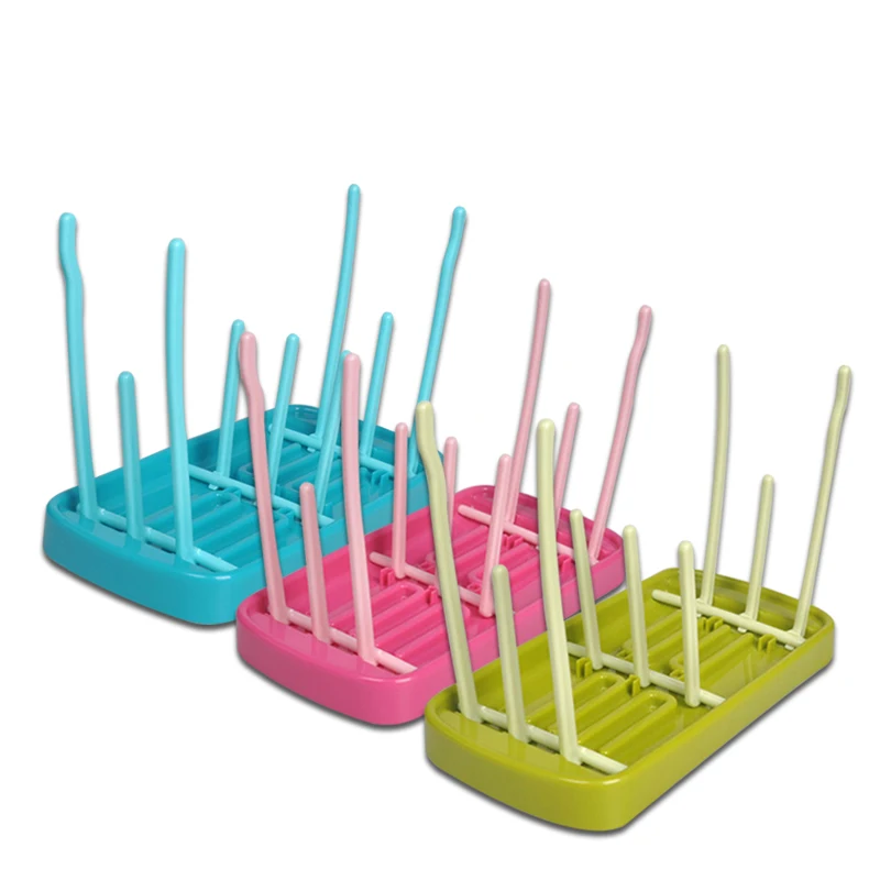 

Bottle Dry Rack Baby Bottle Drain Drying Racks Blue Pink Baby Bottle Cleaning Dryer Drainer Storage Drying Rack