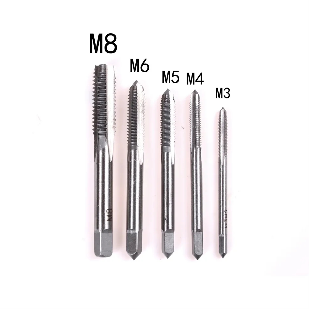 

5PCS/Set HSS M3 M4 M5 M6 M8 Machine Spiral Point Straight Fluted Screw Thread Metric Plug Hand Tap Drill