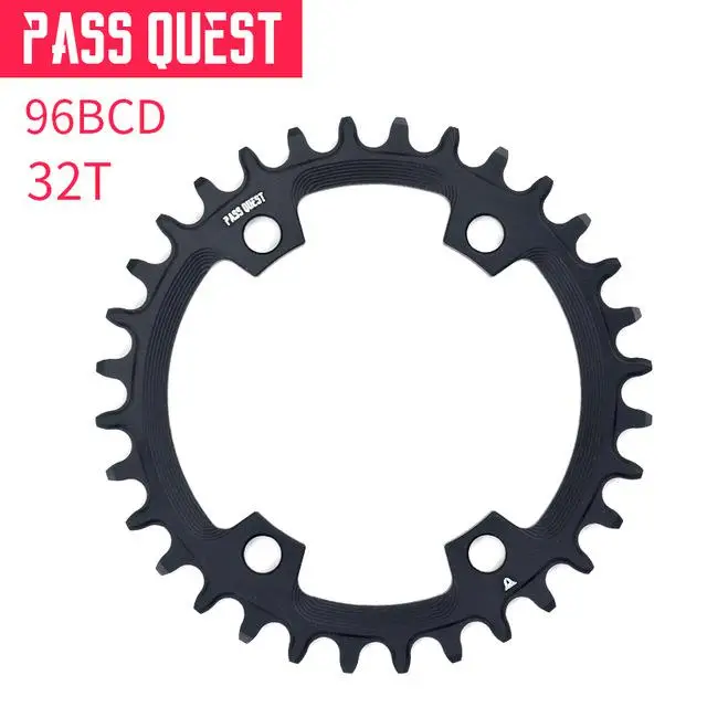 Пасс QUEST 96BCD MTB узкая широкая цепь/цепь кольцо 34 T/36 T/38 T/40 T/42 T/44 T/46 T/48 T велосипед deore xt передняя Звездочка шатун - Цвет: 32T BLACK