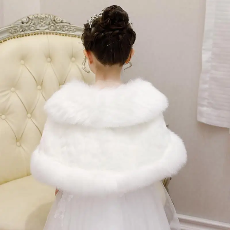 

Children's Cloak Autumn and Winter out Brushed and Thick Big Boy Little Girl Princess Korean-Style Plush Inverness