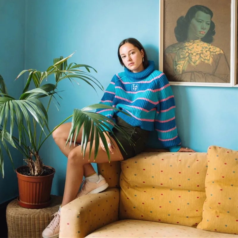 2019 зимние женские свитера в полоску с высоким воротником повседневные свободные