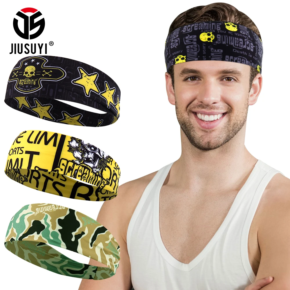 

Women Men Sports Headband Elastic Hair Bands Skull Sweatband Gym Head Ties Sweat Bandage Moisture Wicking Headscarf Headwear