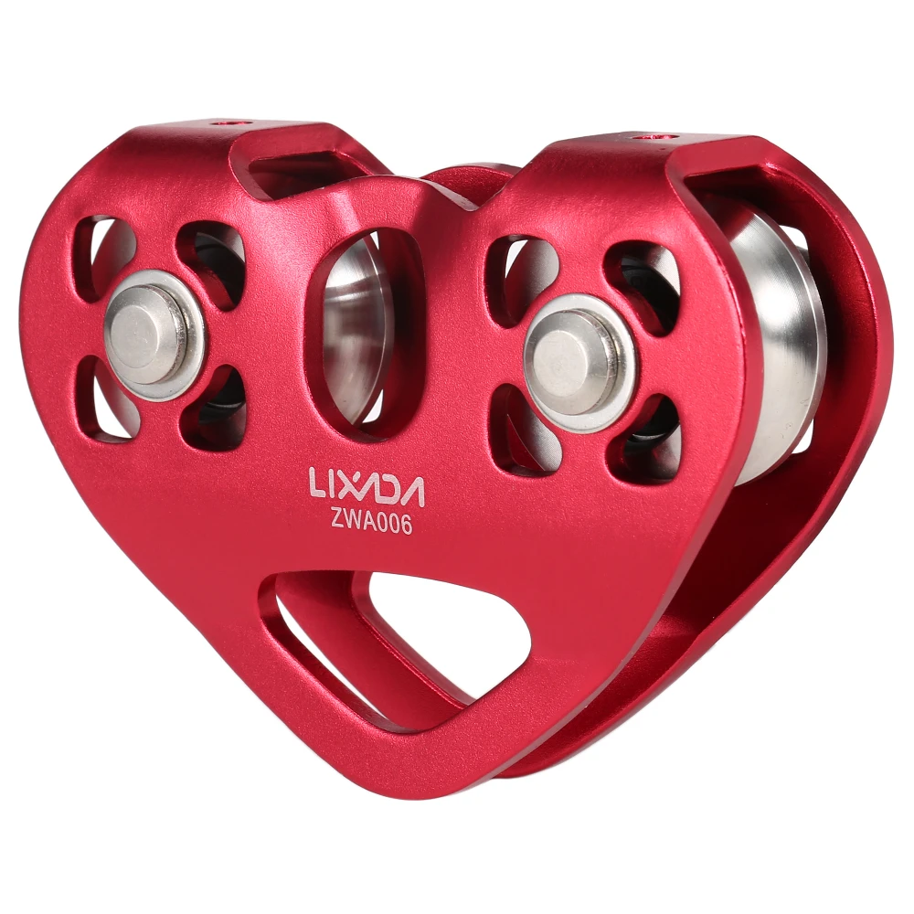 Lixada 30KN Zip Line Cable Trolley Outdoor Climbing Hauling Zipline Fast Speed Dual Pulley with 25kN Screw Locking Carabiner | Спорт и