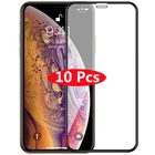 10 шт. закаленное стекло с полным покрытием для iPhone 11 pro XR X XS MAX, Защита экрана для iPhone 7 8 6 6S plus, стеклянная защитная пленка
