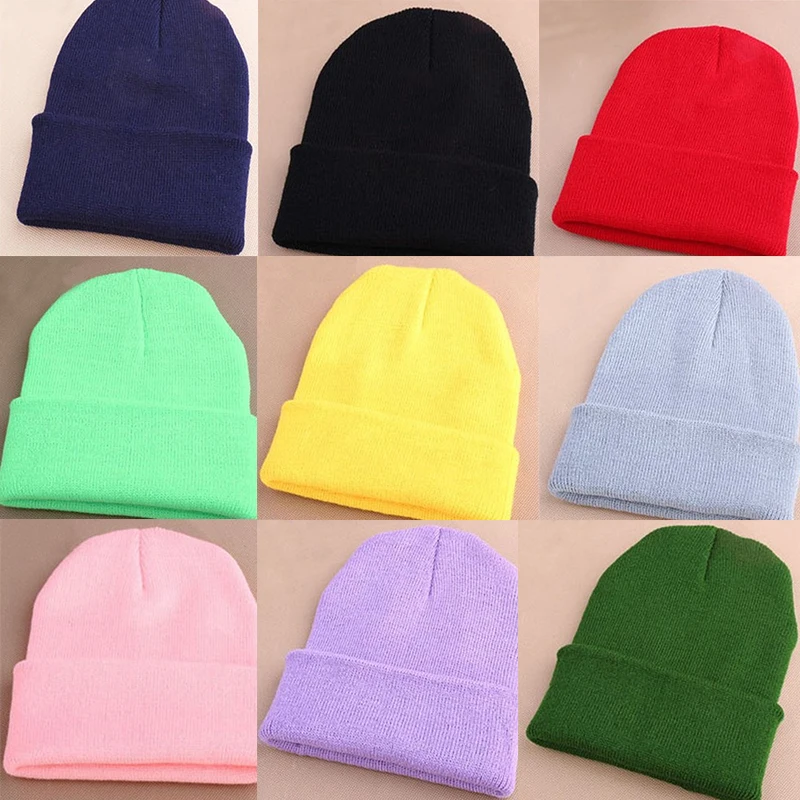 Женские зимние шапочки флуоресцентная цветная шапка Женская бини Повседневная