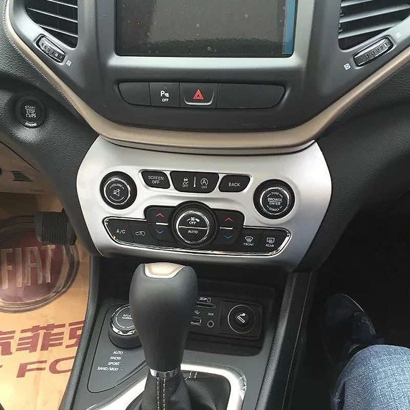 For Jeep Cherokee KL 2014 2015 2016 2017 2018 ABS Car Interior Accessories Styling Air Conditioning Adjustment Switch Cover Trim |