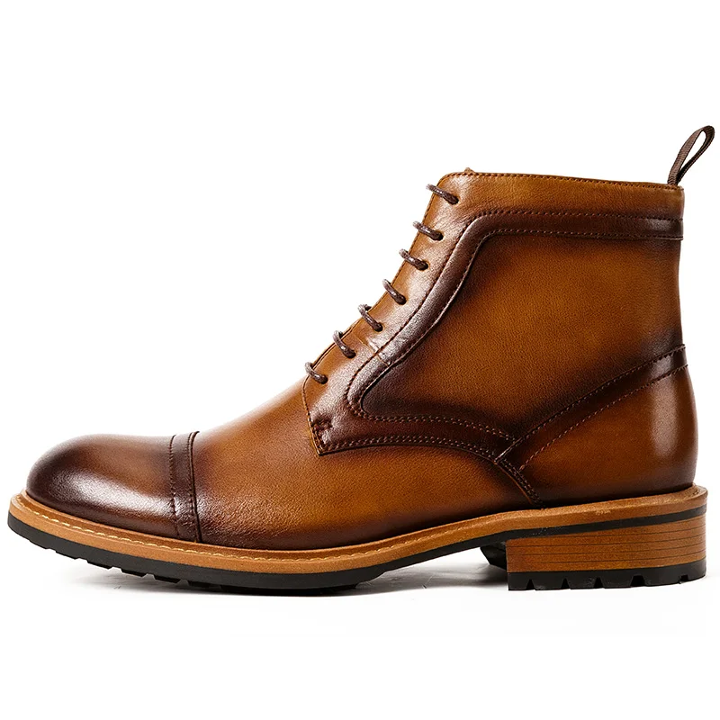 

QYFCIOUFU NEW Men Ankle Boots Man Martins Shoe High Quality Men's Lace Up Boots Fashion Vintage Chelsea Boots For Man Shoes