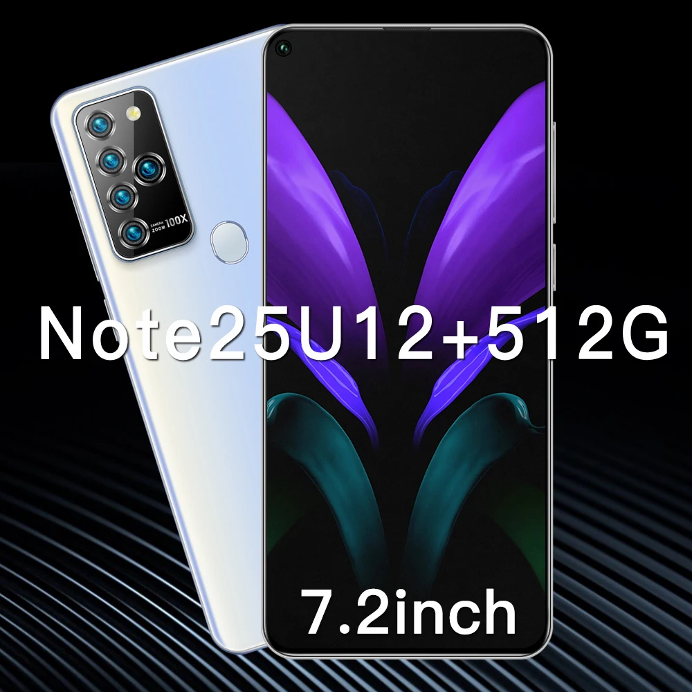 Note25U смартфон с 5 5-дюймовым дисплеем процессором MTK6889 ОЗУ 12 Гб ПЗУ 7 2 ГБ 24 + 48 Мп Android