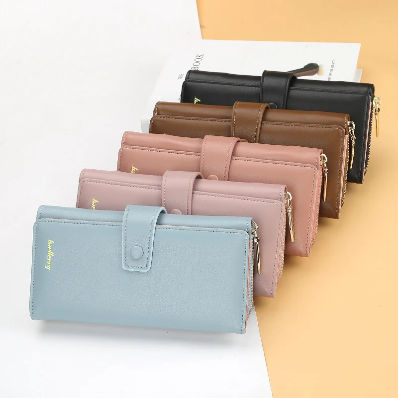 Женские кошельки Дамский клатч из искусственной кожи на молнии с держателем для