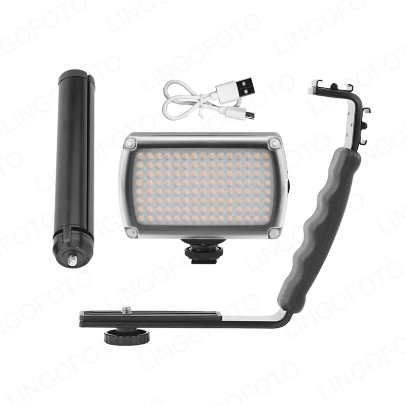 

120 LEDs Dimmable Video Lgiht Handle Bracket For DJI OM 4 Osmo Mobile 2 3Zhiyun Smooth 4 Feiyu Vimble Vlog PocketGoPro AO2266