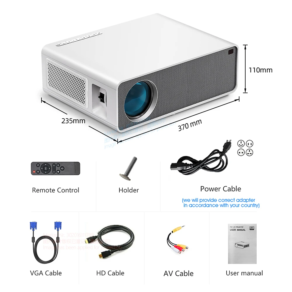 AUN Full HD проектор AKEY7Max родной 1080P 7500 люмен 3D дома Кино Поддержка 4K подходит для