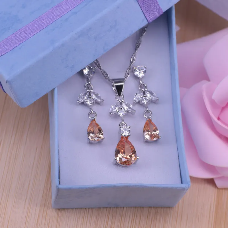 Risenj много цветов капли воды кубический цирконий и кристалл серебряный цвет