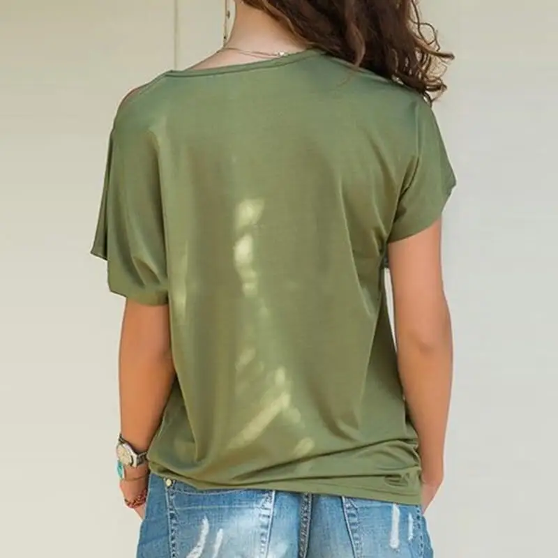 Женская Асимметричная свободная футболка с принтом молитвы за перекрестное