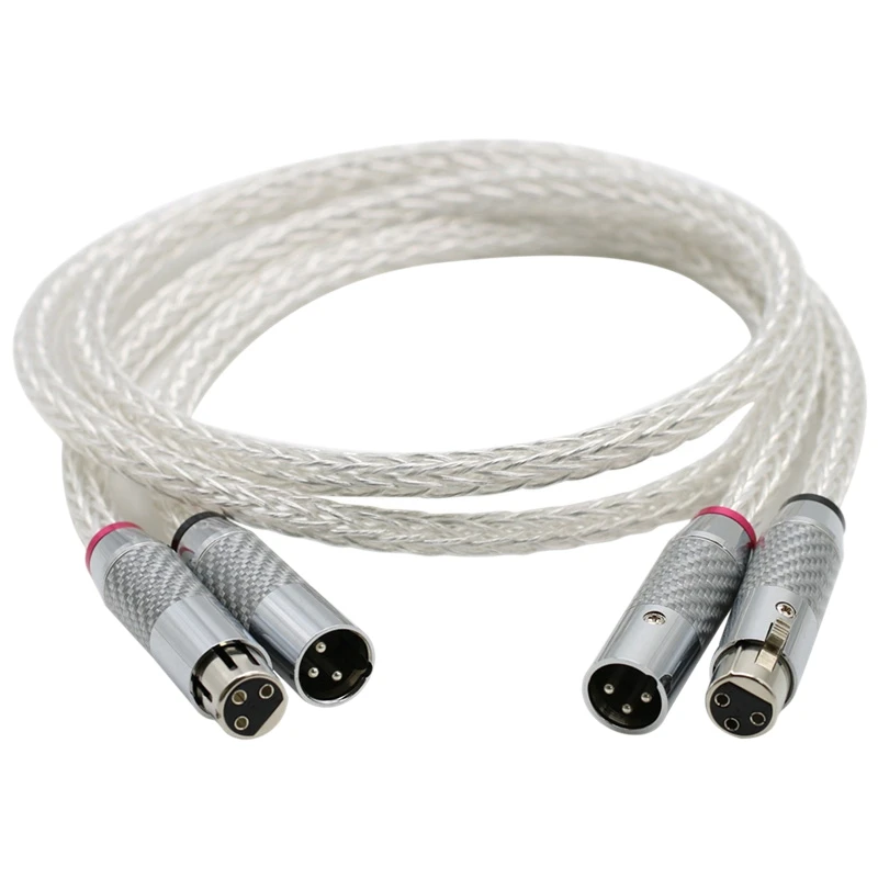 

XLR 3-контактный микрофонный кабель, 8AG посеребренный аудиокабель «штырь-гнездо» для студийной записи, смесителей и динамиков