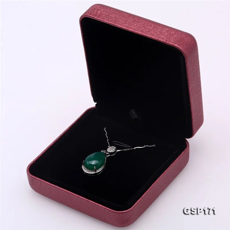 

JYX Beautiful Chalcedony 925 Silver Pendant Drop-shaped Jewelry for Women Everyday Holiday Gift