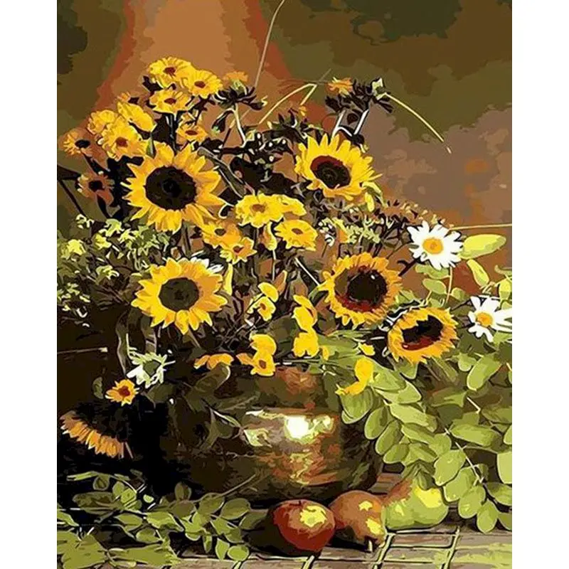 

SELILALI Painting By Numbers For Adults Beginner Easy Sunflower Paint Canvas By Number Hand Painted Unique Diy Gift Home Decor