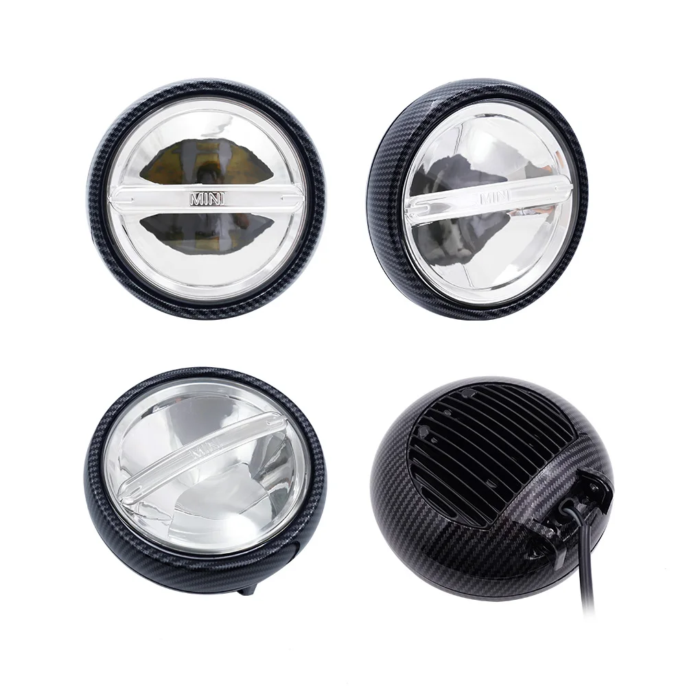 Черное углеродное волокно шаблон ралли дальнего света для мини медного