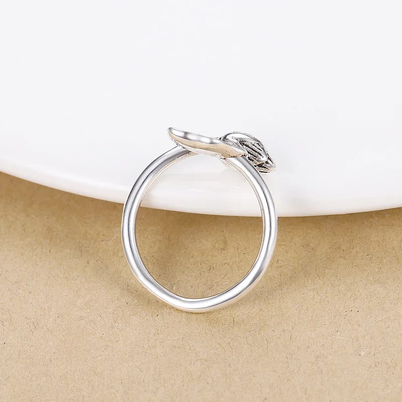 

Thai Style Retro Distressed Women's Ring Fashion Lotus Leaf Jewelry Accessories Simple Personality Opening Adjustable Rings