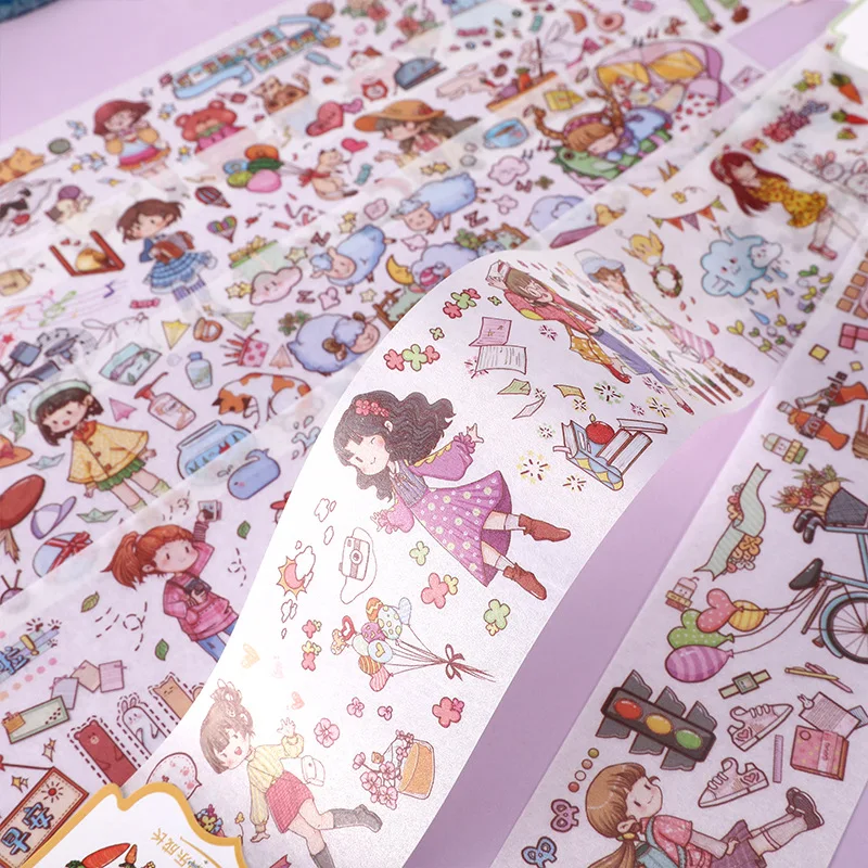 1 рулон милая Васи лента мультяшная девушка ежедневный узор Маскировочная