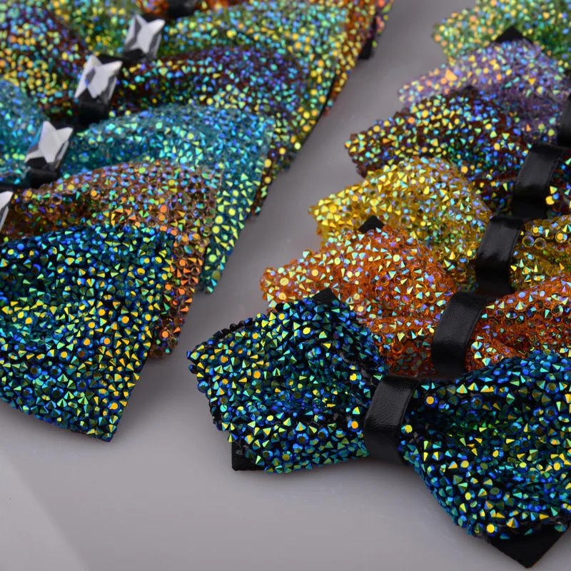 

Men's Bow Tie Inlaid Metal Plate Flower Adult Solid Color Dress Formal Accessories Gifts for Bolo