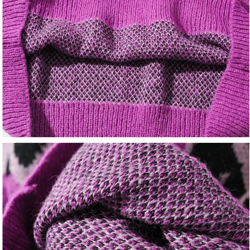 

Women's Sweater New Spring Autumn Warm Print Loose Round Collar Knitted Pullovers Long Sleeve Fashion Female Casual Tops