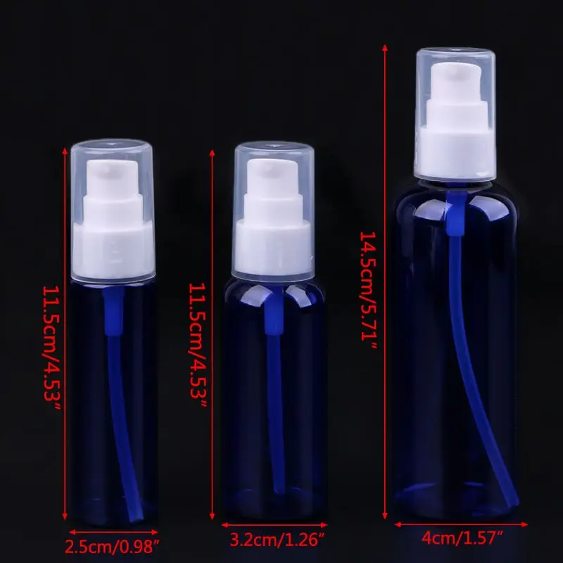 

30ml-100ml Plastic Refillable Pump Lotion Bottle Travel Cosmetic Container Color