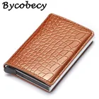 Bycobecy 2019 RFID минималистичный кошелек 13 цветов металлическая алюминиевая коробка из искусственной кожи тонкий кошелек мужской мини кошелек дропшиппинг кошелек