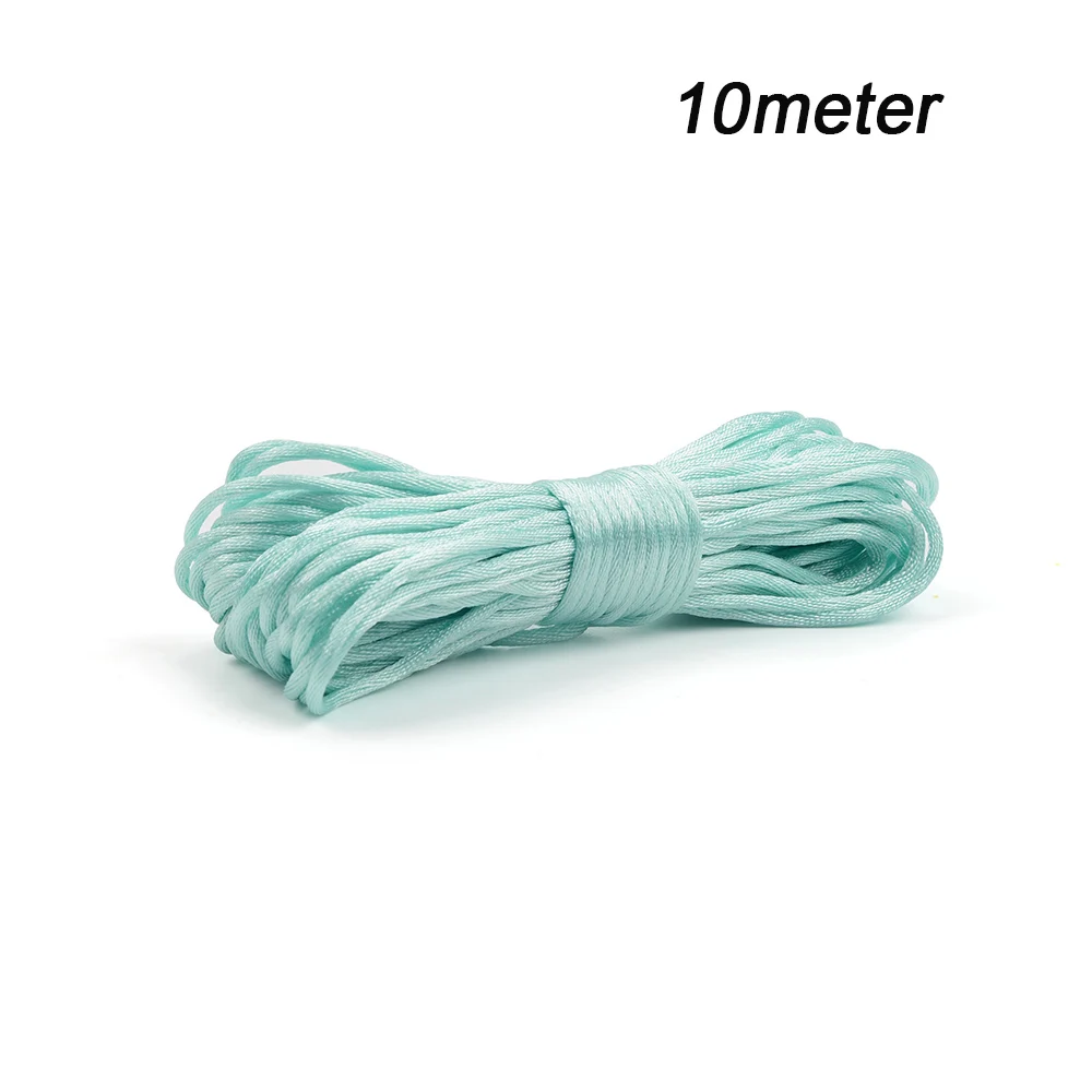 10m mint cord LOFCA, разноцветный нейлоновый шнур, Прорезыватель для сосок, зажим, аксессуары, сделай сам, для прорезывания зубов, ожерелье, подвеска для изготовления ювелирных изделий - Цвет: 10m mint cord