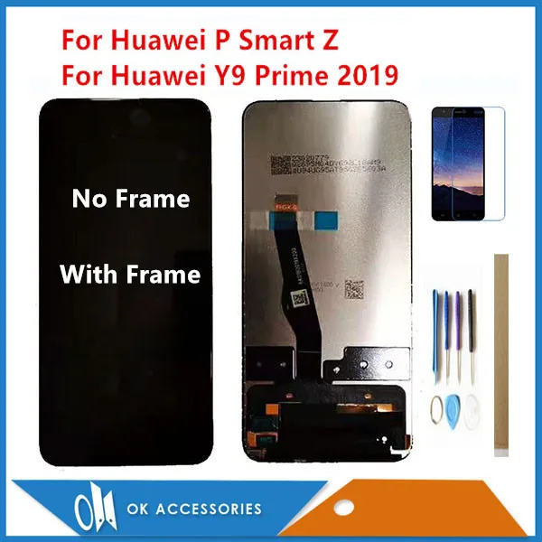 

6,59 дюйма, для Y9 Prime 2019 STK-L21 STK-L22 LTK-LX3, для P Smart Z, ЖК-дисплей с сенсорным экраном, дигитайзер с рамкой в комплекте