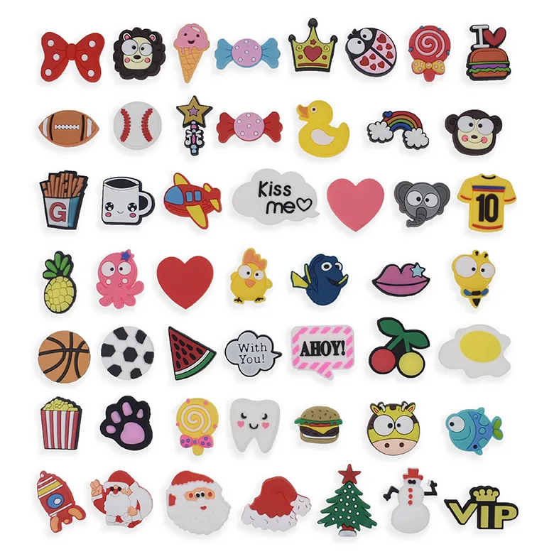 

30-50Pcs Mixed Cartoon Random Different Shoes Charms Fit Croc Shoes/Wristbands Children Party Birthday Gift