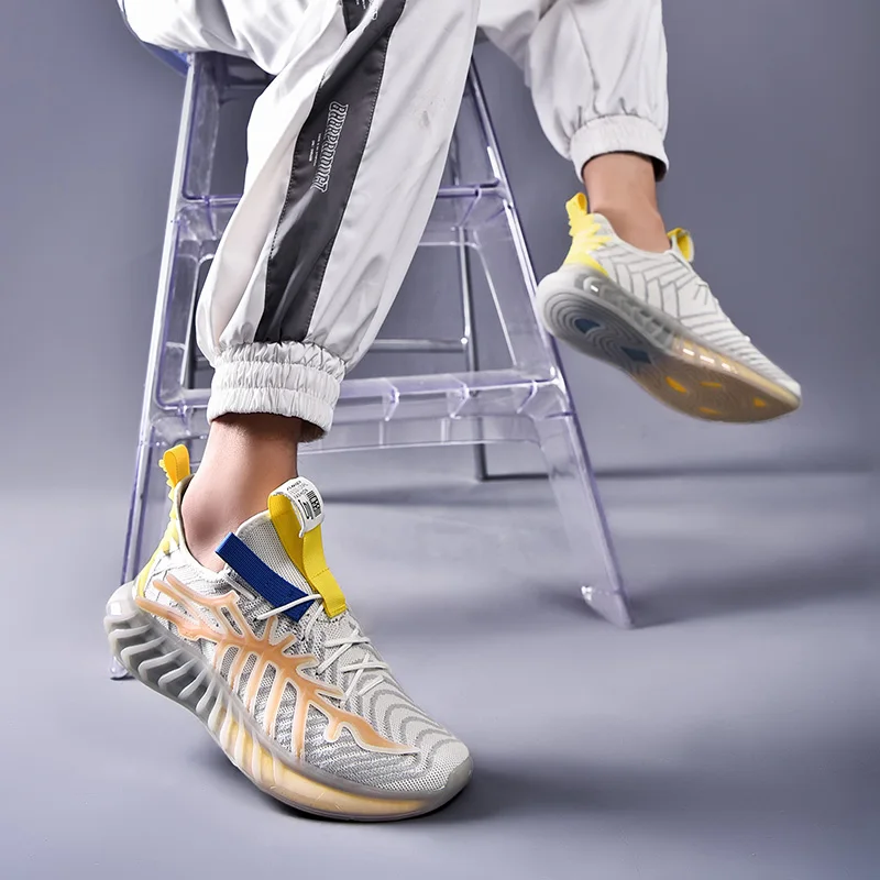 

2021Summer Men Sneakers Breathable Mesh Casual Shoes Athletic Non-Slip Height Increasing Shoes Men Trainer Outdoor Walking Shoes