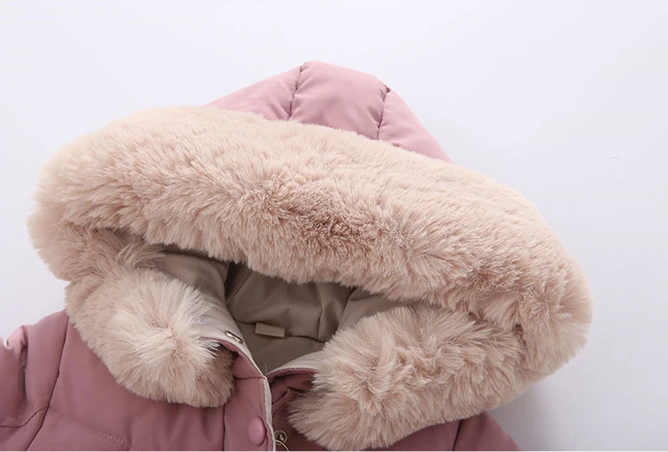 

Children's winter warm down jacket cotton padded jacket 2020 new fashion women's wear children's thick fur coat fur hooded snow