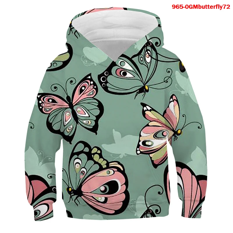 

Fashion butterfly Print Sweater Toddler Boys Girls Sweatshirt Casual Hoodies Baby 3d fuuny Long Sleeve Hooded Children Clothes