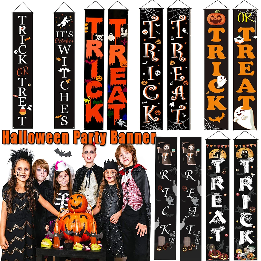 2020 2 шт Хэллоуин вечерние баннеры подвесные трюки или лечения баннер жуткие для