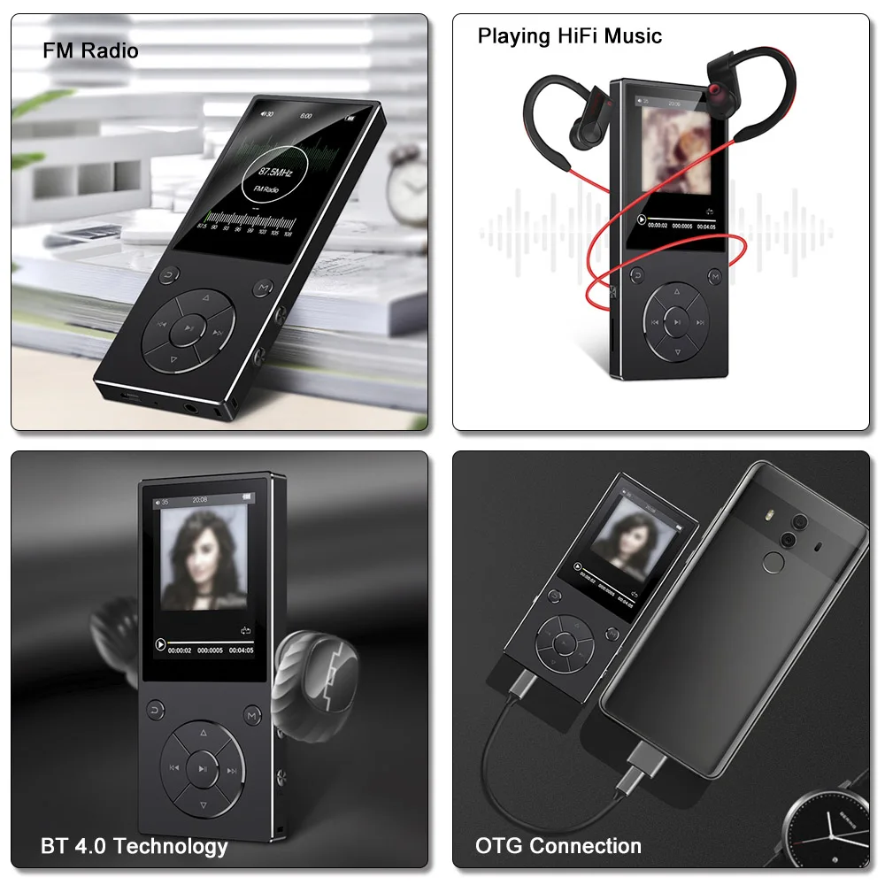 2021 оригинальный MP3 плеер RUIZU D11 2 4 дюймов HD цветной экран воспроизведение 8 ГБ + 32