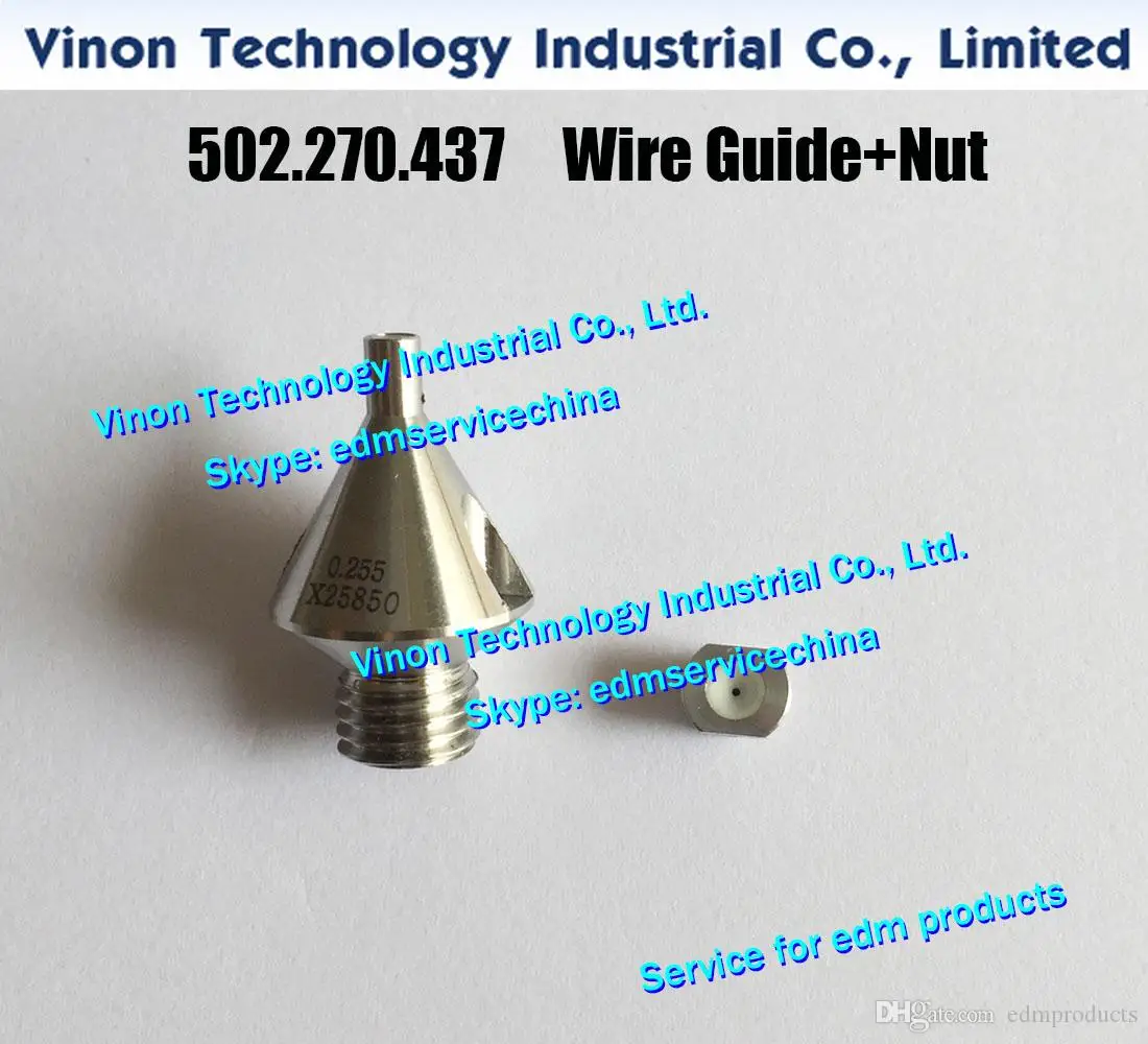 

(1set) d=0.305mm AGIE CF20 edm Wire Guide+Nut Set 502.411.031 Upper & Lower 502411031 for CF20, Actspark Xenon, AgieCharmilles