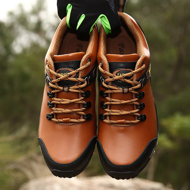 Новинка кожаная обувь для альпинизма Мужская Уличная водонепроницаемая и