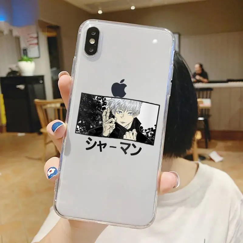 

Jujutsu Kaisen Gojo Satoru Cartoon Phone Case Transparent soft For iphone 5 5s 5c se 6 6s 7 8 11 12 plus mini x xs xr pro max