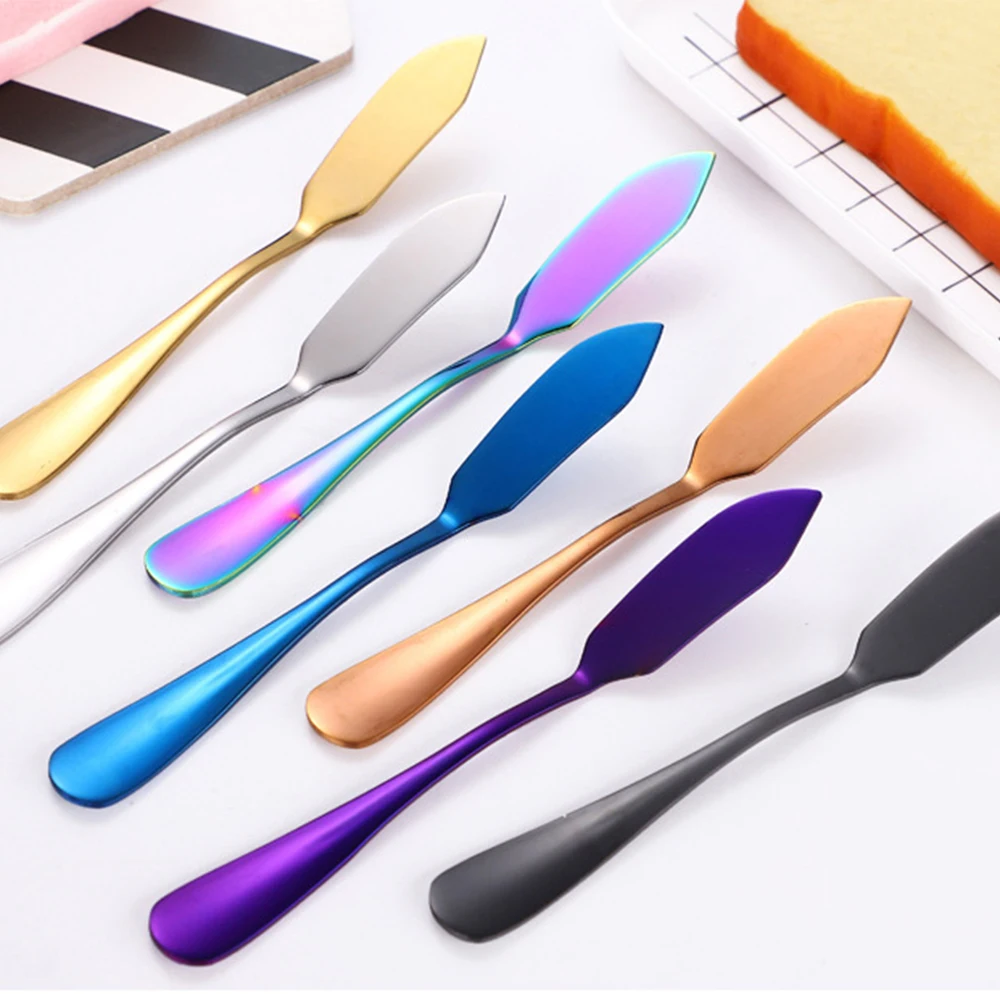 

Stainless Steel Butter Knife Kitchen Cheese Knife Silver Dessert Tools Jam Spreader Utensil Cutlery Dessert Tools for Toast