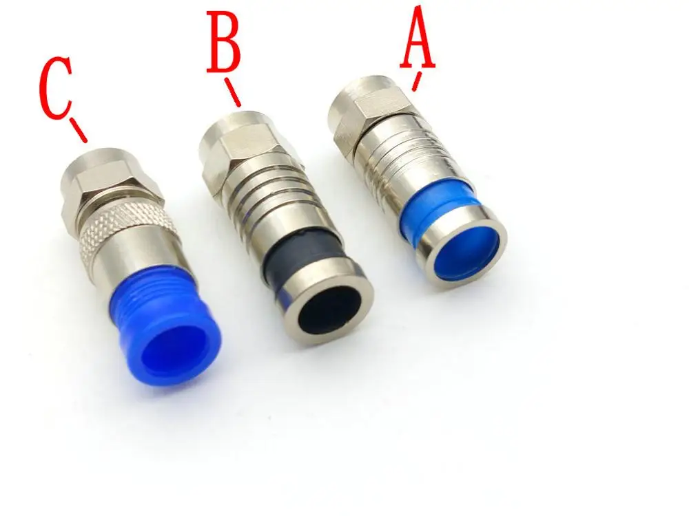 4 шт. RG6 Разъем F Type штекер компрессионные соединители для Коаксиальный ТВ