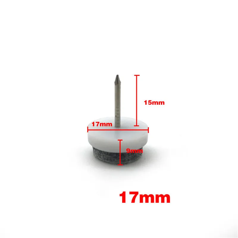 white 17mm KK& FING 30 шт стул стол мебель ноги дно ноги скользит противоскользящая плитка пластиковый коврик пол ногтей деревянный пол протектор ногтей - Цвет: white 17mm