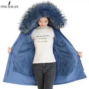 PinkyIsBlack 2022 длинная парка, женская зимняя куртка, повседневное женское пальто с мехом, теплое плотное зимнее пальто для женщин, большие размеры 6XL