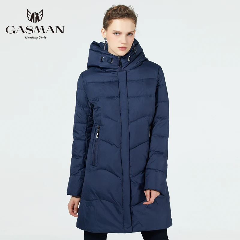 GASMAN 2019 женская зимняя куртка длинное плотное пальто для женщин пуховик с