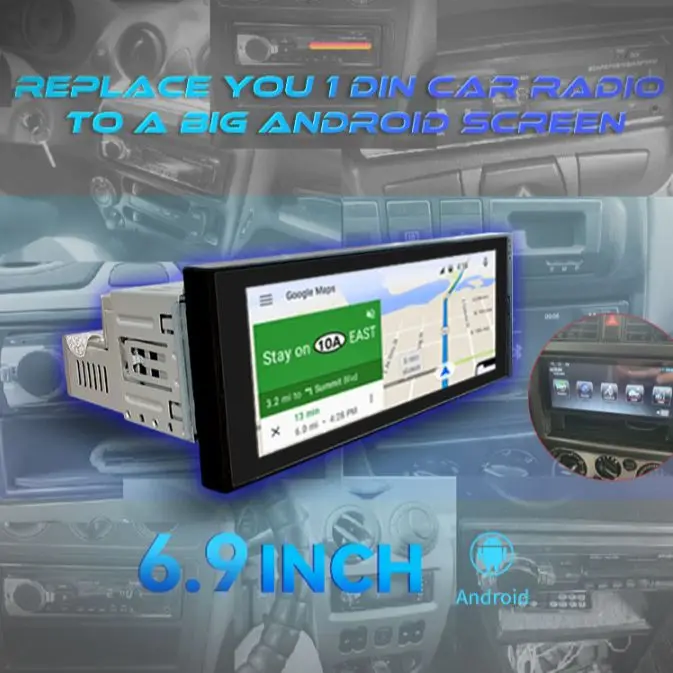 dovox one din android car radio gps car multimedia player navigation wifi 1din autoradio 6 9 screen bluetooth mirrorlink 1 din free global shipping
