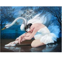 5d diamond painting ballerina girl dancing swan diamond mosaic diy full round diamond embroidery cross stitch home decor gift