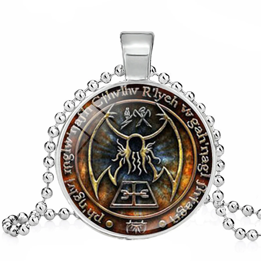 Винтаж Ктулху ожерелье &quotэмблема&quot круглые стимпанк Подвески щупальца