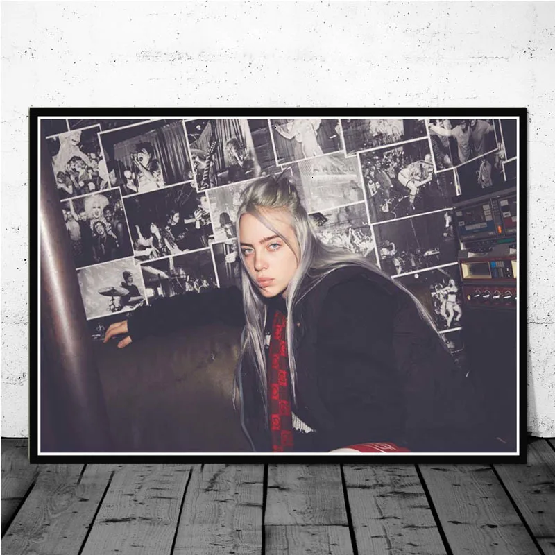 Горячая Billie Eilish музыкальная певица поп-звезда плакаты и принты картины на стене холст живопись декоративная домашний декор Куадрос - Цвет: 5