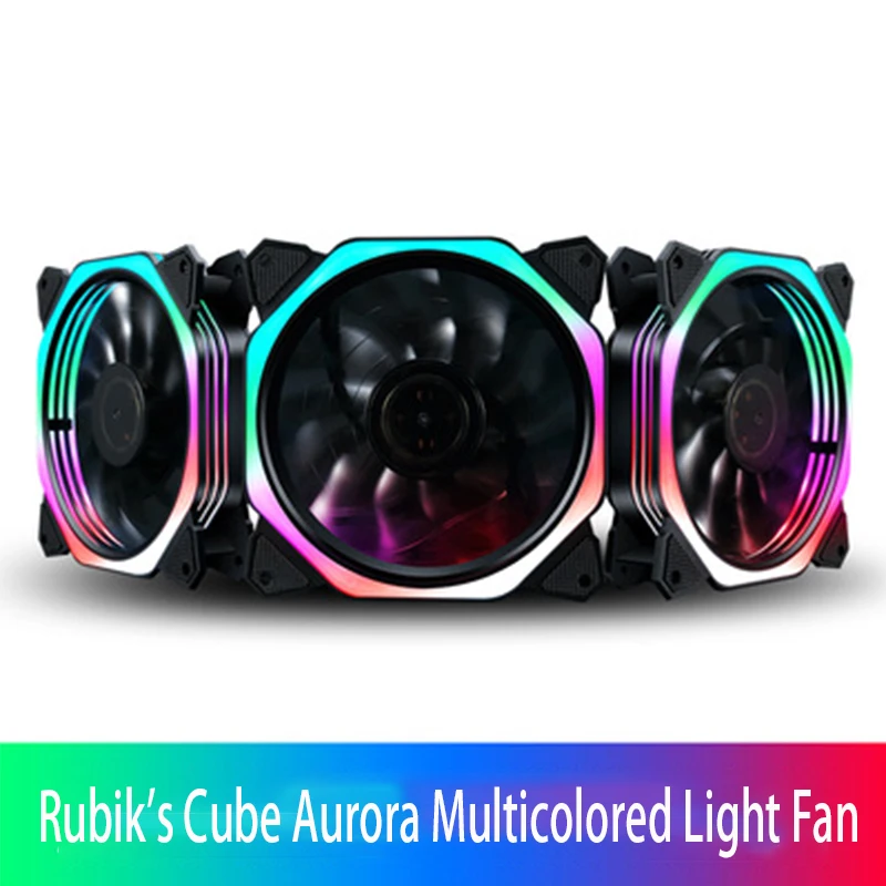 Colorful Light 120 мм ПК компьютер 28 дБ Ультра тихий светодиодный чехол вентилятор Радиатор охлаждения ж/Антивибрационная резина, 12 см вентилятор, 12В DC 3P IDE 4pin - Цвет лезвия: Colorful Light